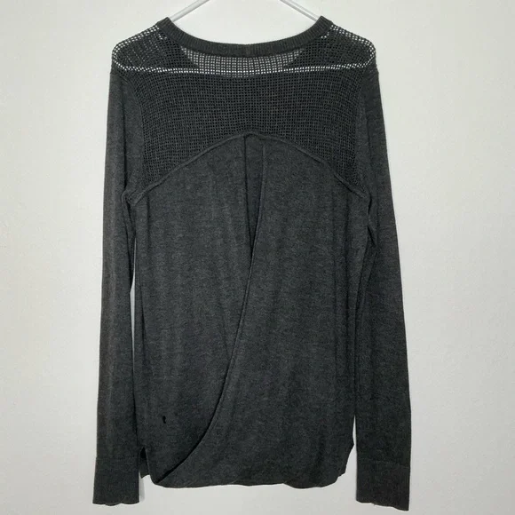 Lululemon Back to Balance Sweater Split Back Long Sleeve in Charcoal Gray - Picture 4 of 15